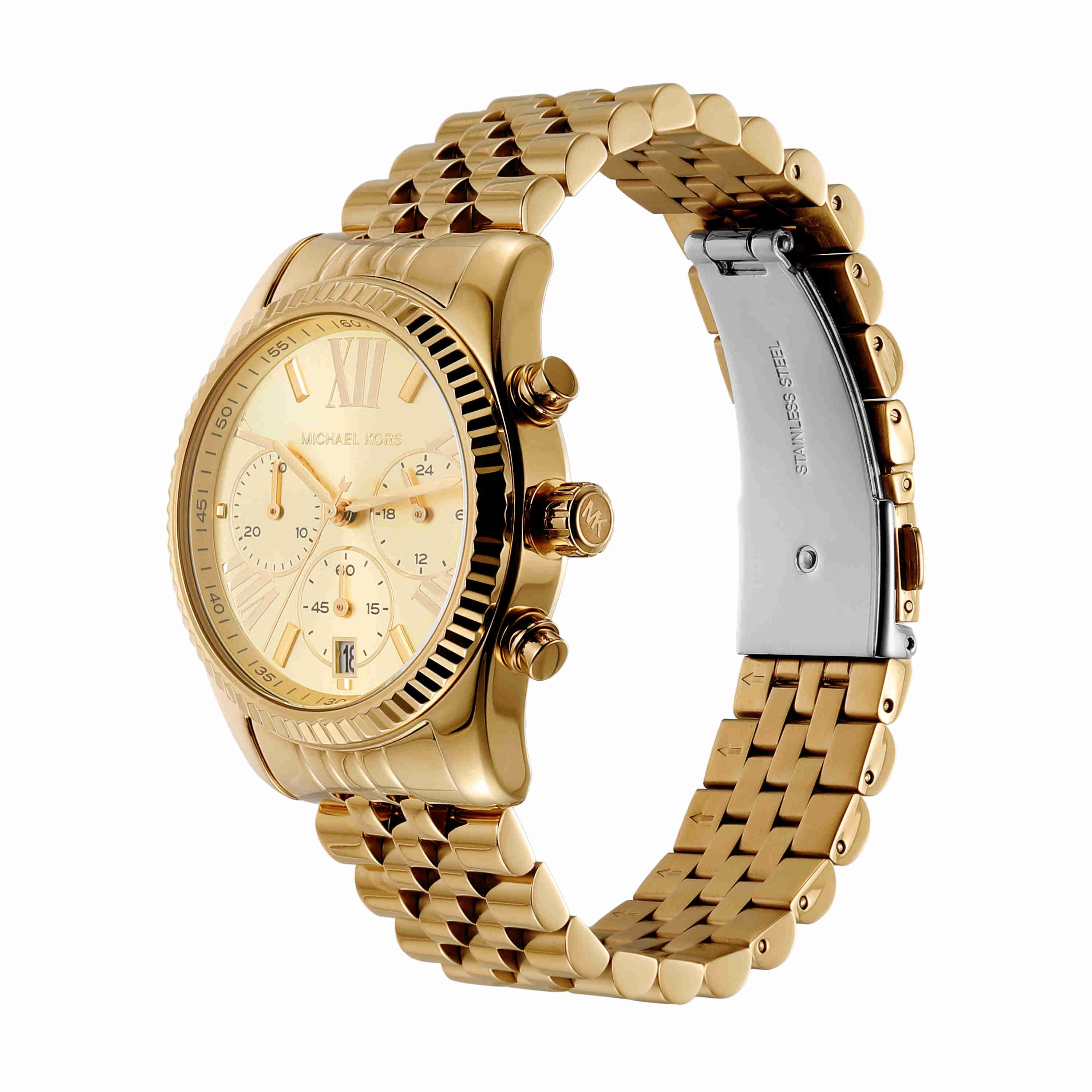 Michael Kors Lexington Gold Dial Stainless Steel Watch MK7378