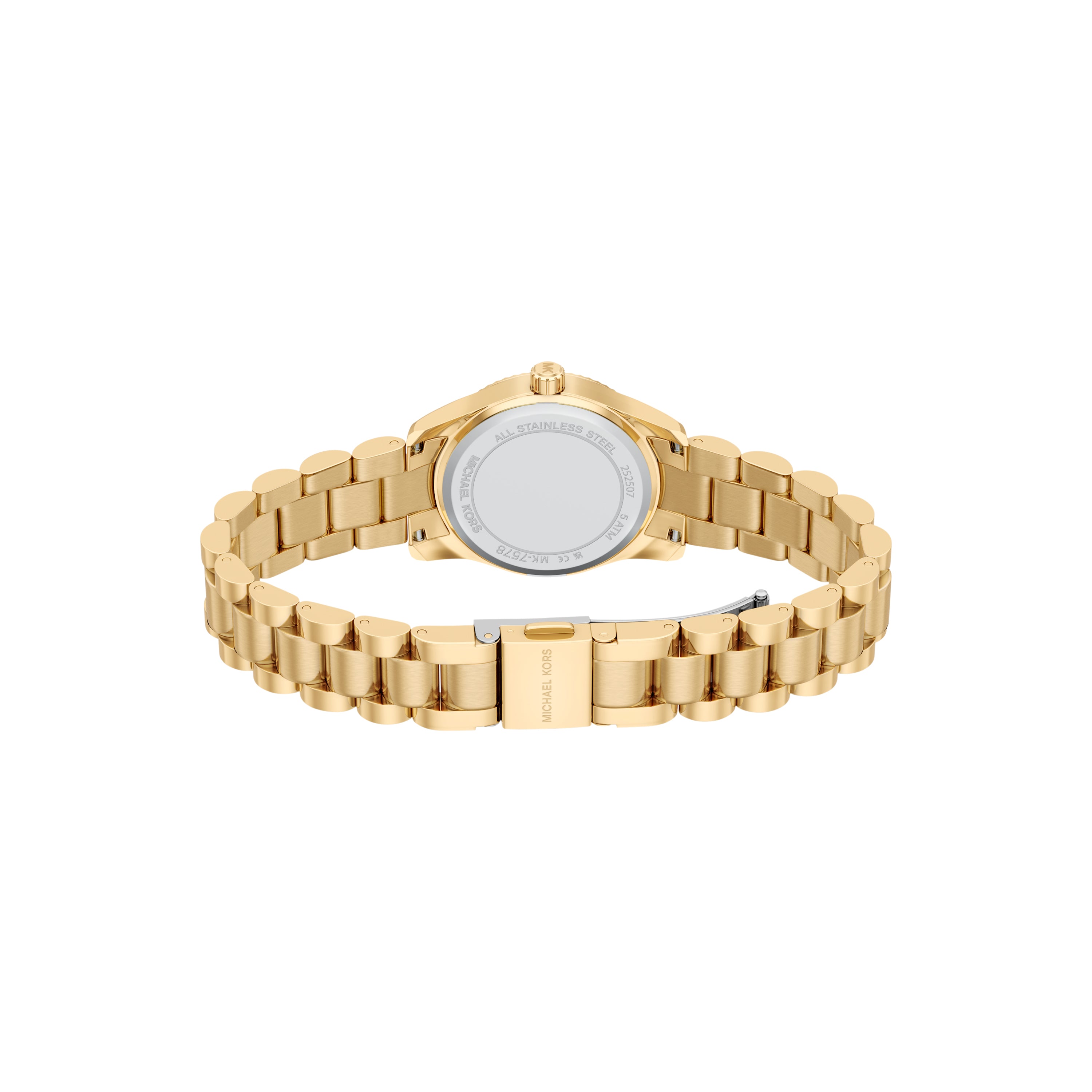 Michael Kors Petite Lexington Pavé Gold-Tone Brown Watch MK7578