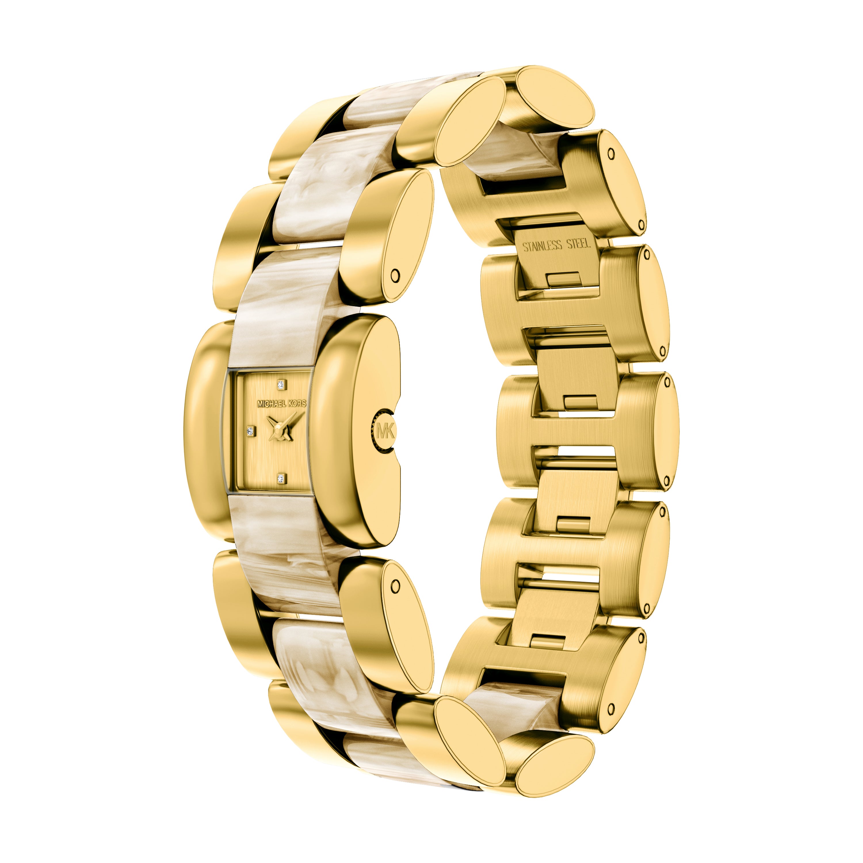 Michael Kors Darrington Gold Dial Two Tone Stainless Steel Watch MK7592