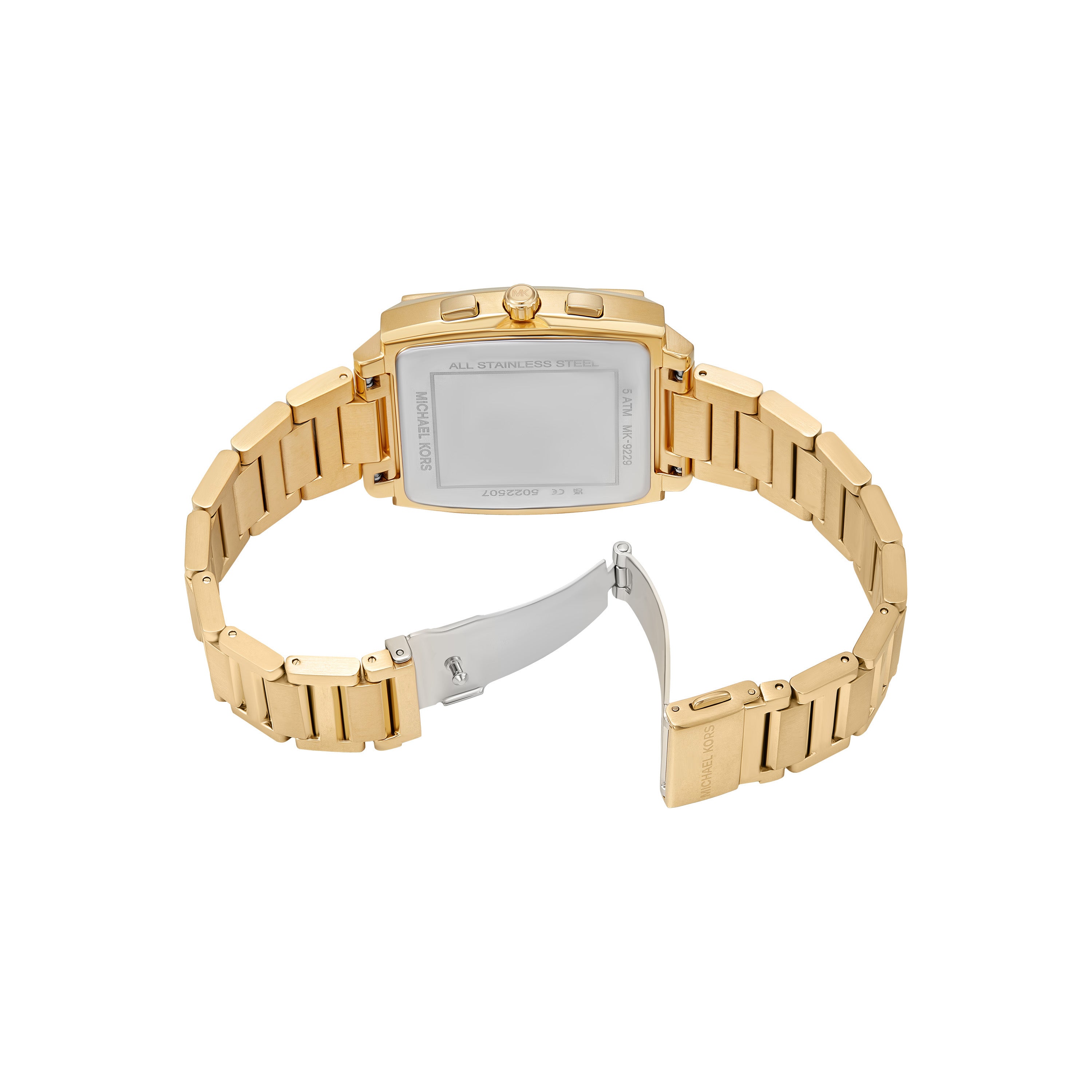 Michael Kors Rhys Green Dial Gold Stainless Steel Watch MK9229