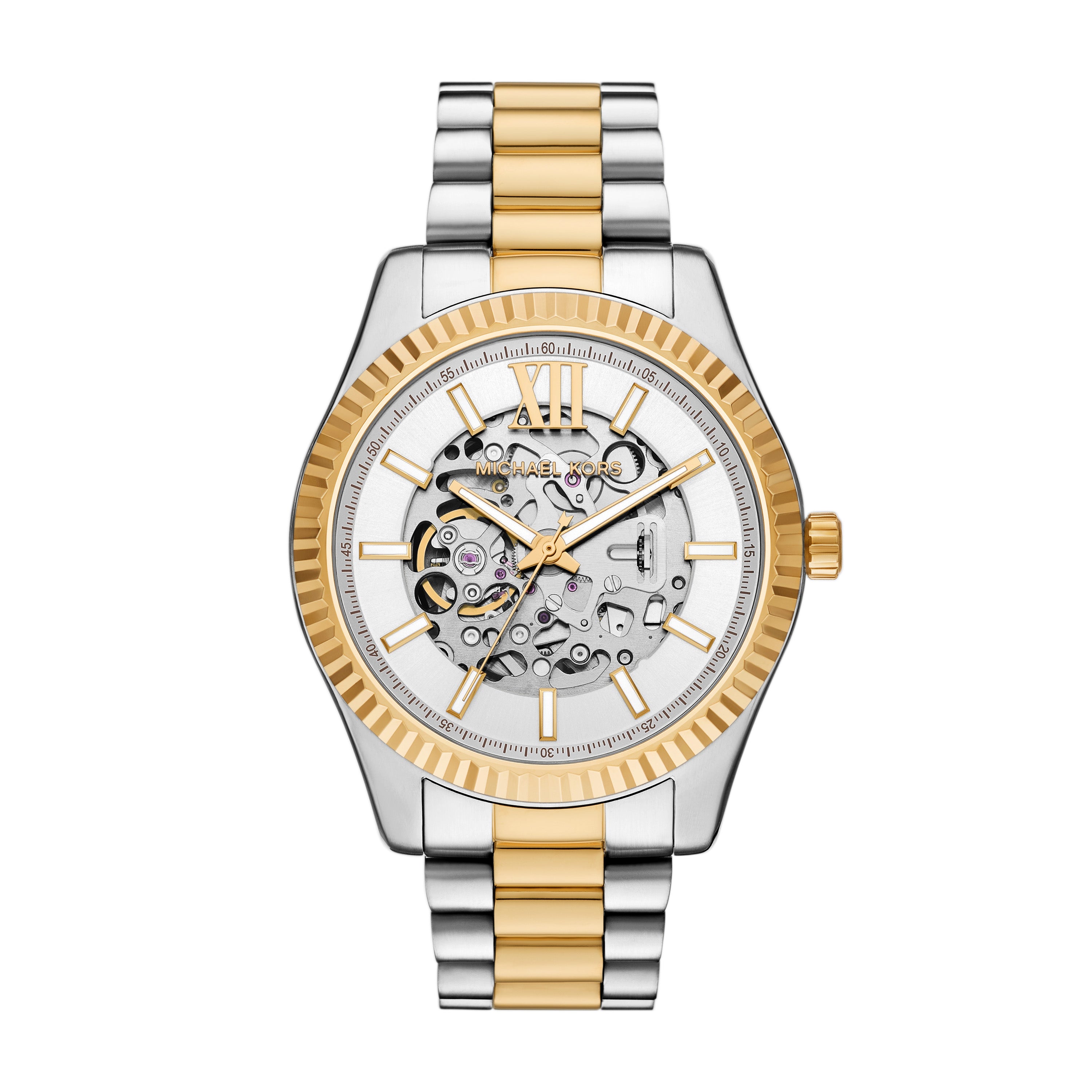 Michael Kors Lexington White Dial Two Tone Stainless Steel Watch MK9243