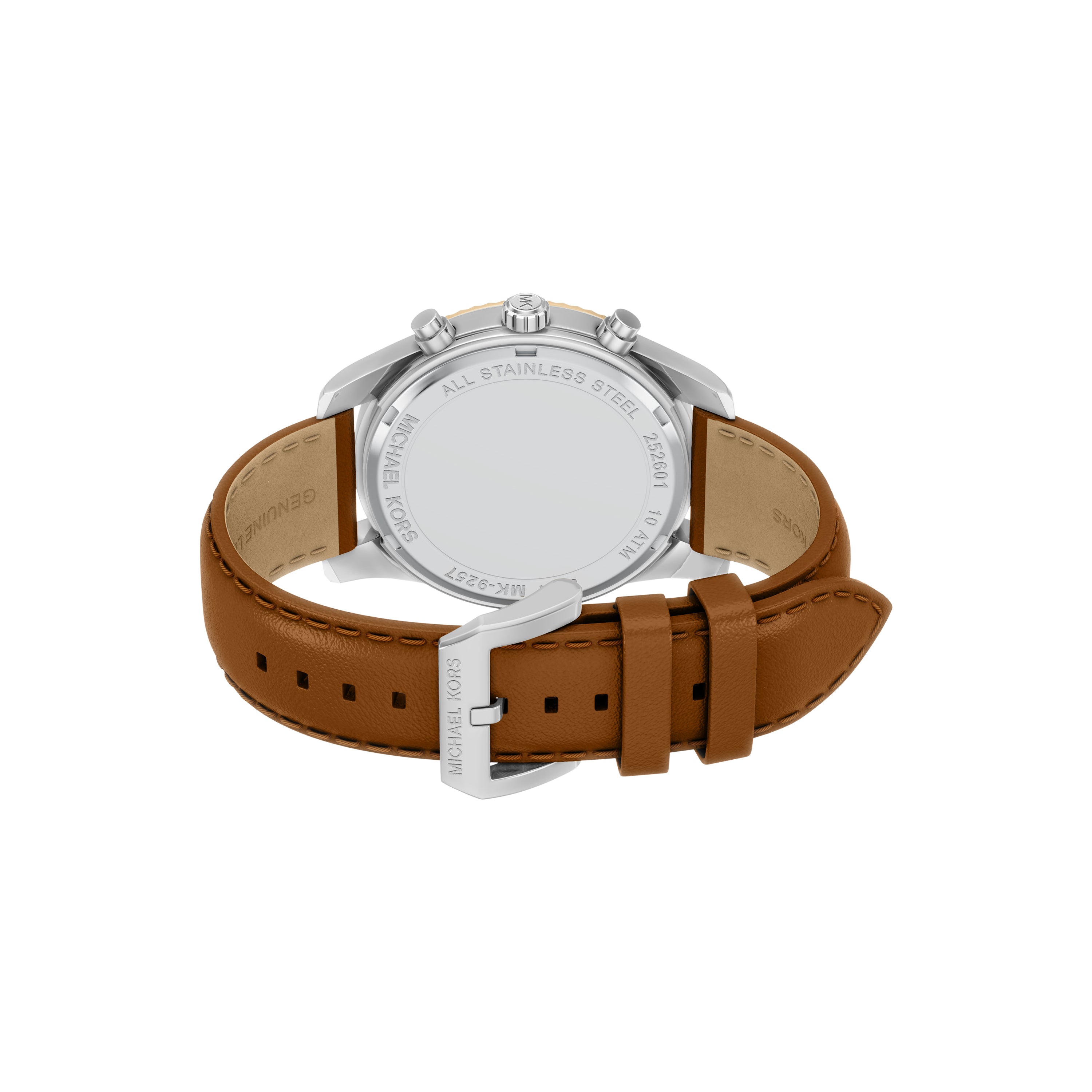 Michael Kors Lexington White Dial Two Toned Brown Leather Band Watch MK9257