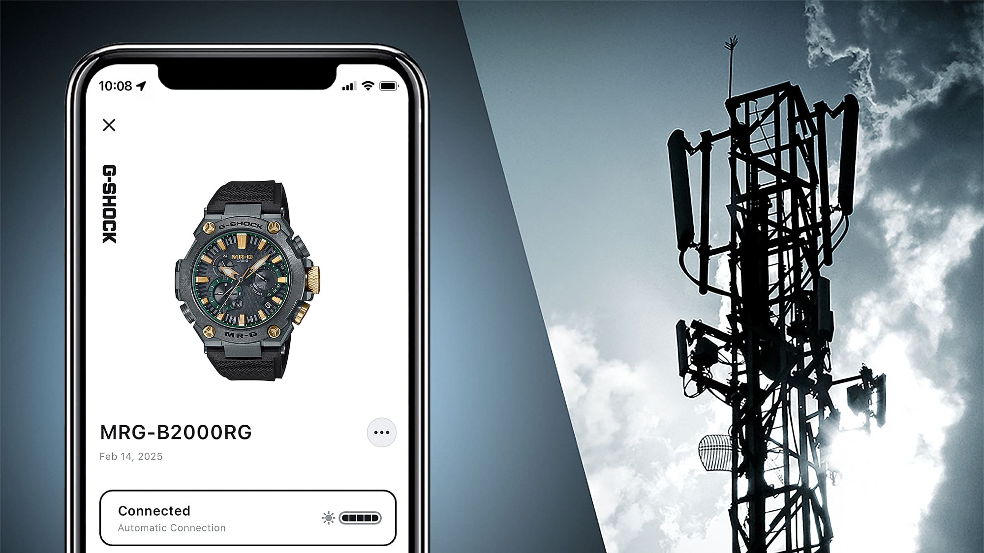 G-Shock MR-G Black Rubber Band Watch MRGB2000RG-3A