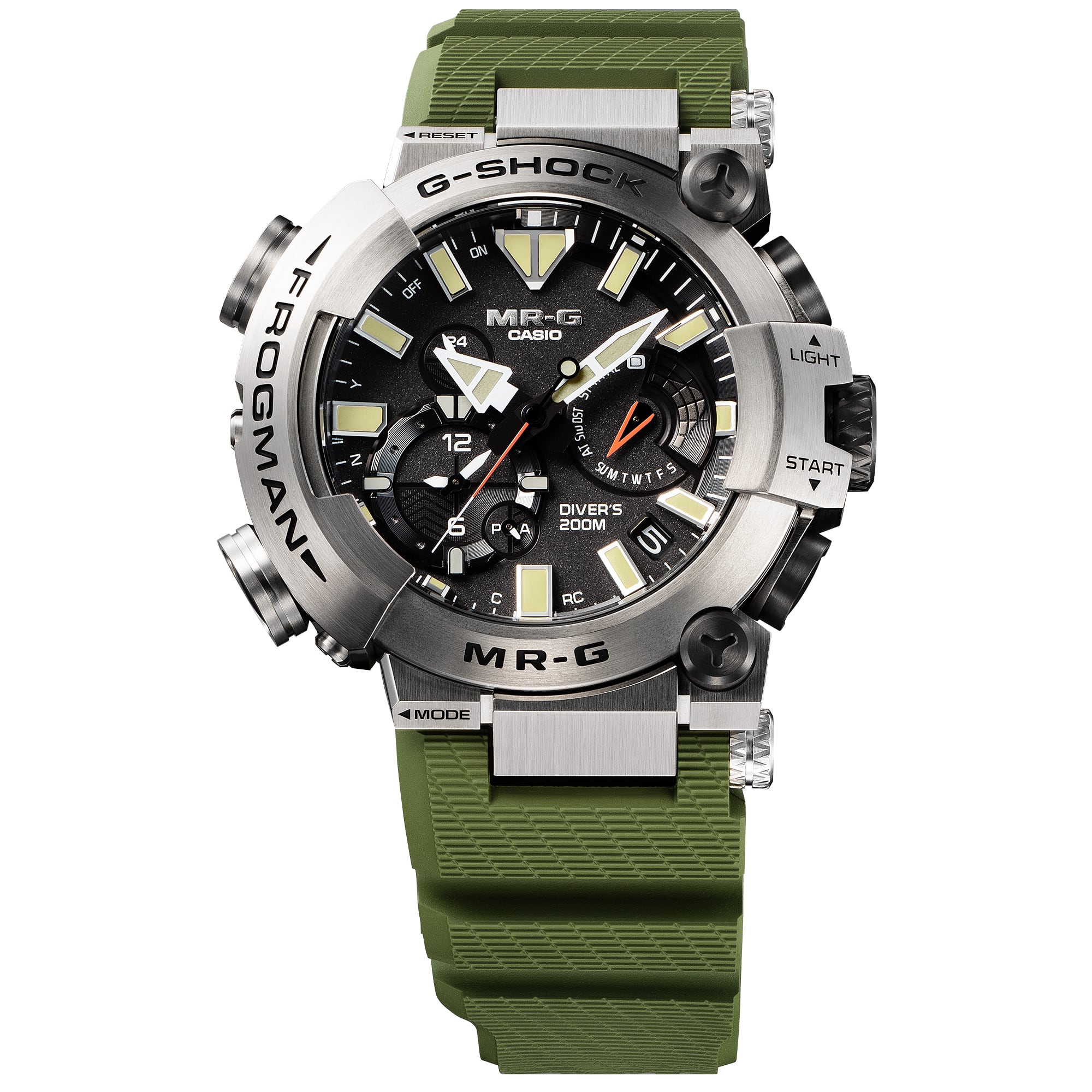 G-Shock MR-G Frogman Black Dial Green Rubber Band Watch MRGBF1000RG-3A
