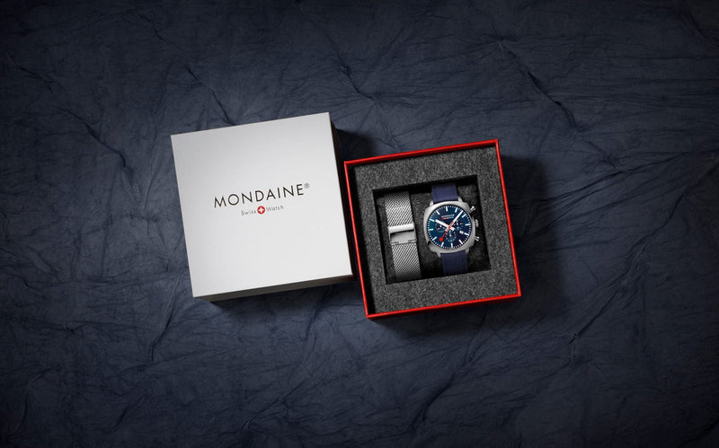 Mondaine Cushion Ocean Blue Watch MSL.41440.LD.SET