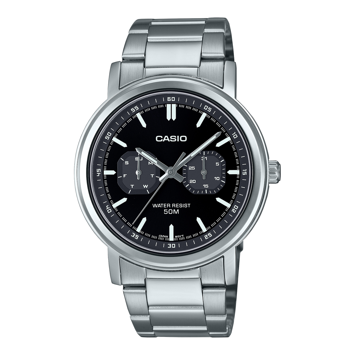 Casio Standard Black Dial Stainless Steel Watch MTPE335D-1E