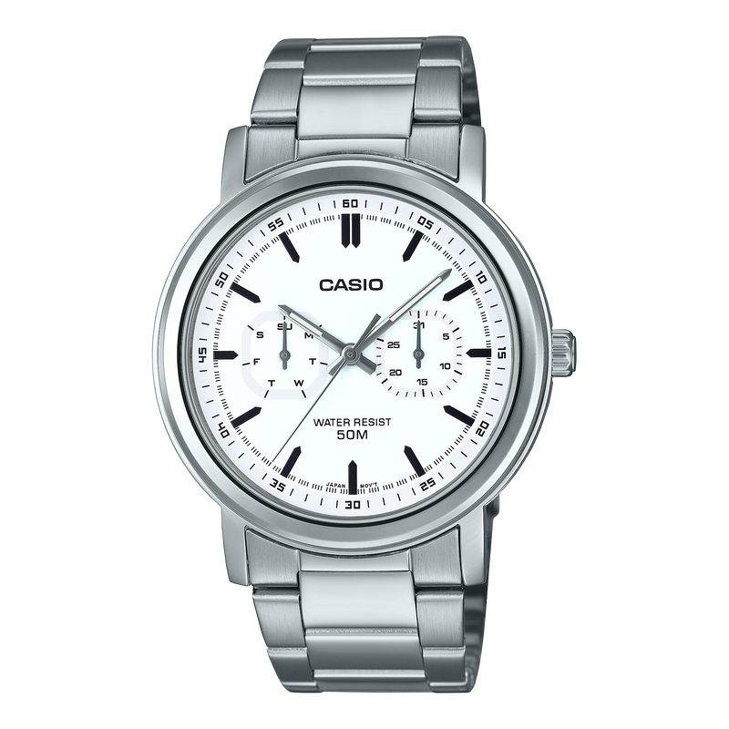 Casio Standard White Dial Stainless Steel Watch MTPE335D-7E