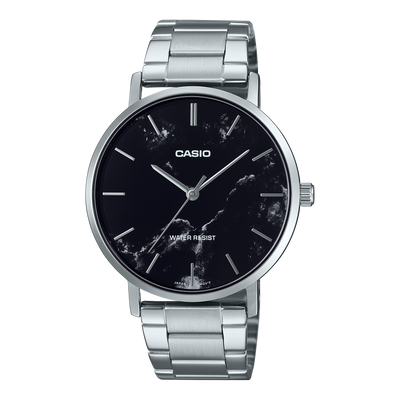 Casio Standard Black Dial Stainless Steel Watch MTPVT01DM-1A