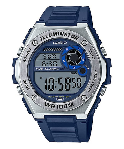 Casio Digital Blue Dial Resin Band Watch MWD100H-2A