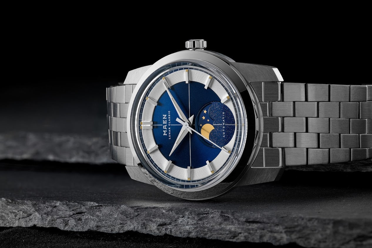 MAEN Lunar Classic 36 Blue Dial Moonphase Automatic Watch M7.1.2