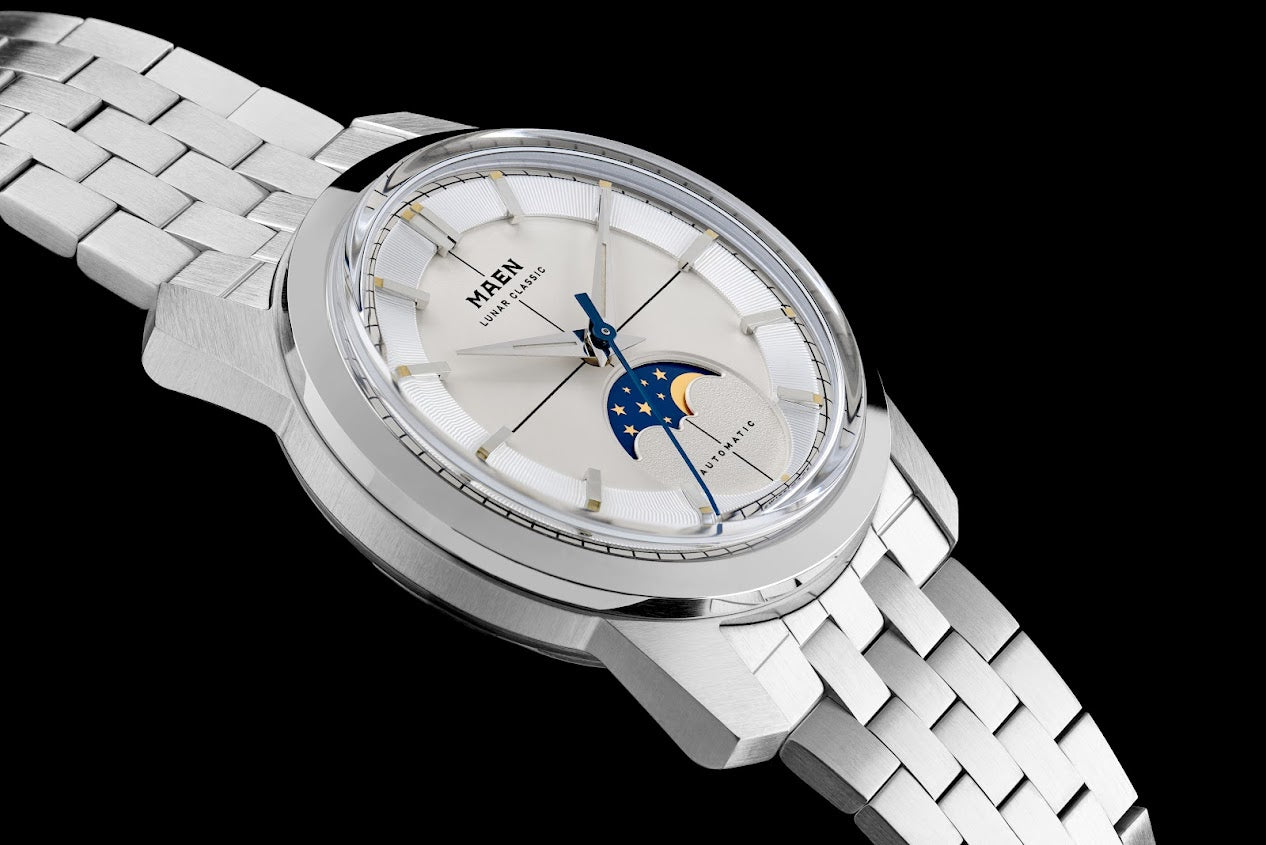 MAEN Lunar Classic 36 White Dial Moonphase Automatic Watch M7.1.1