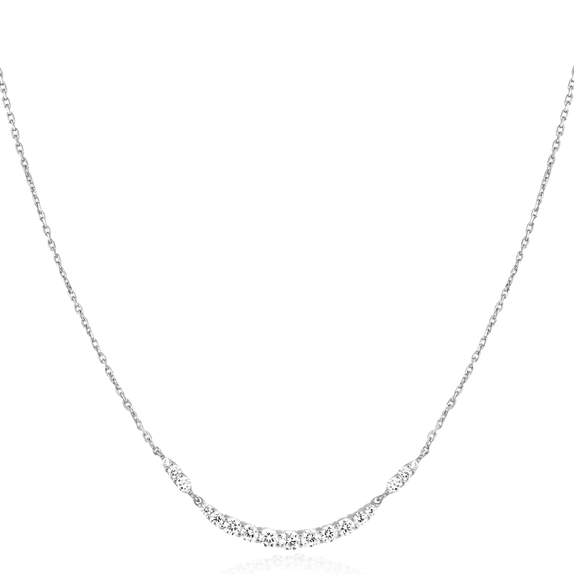 Ania Haie Silver Arc Pave Necklace Trendy Modern Statement Jewelry
