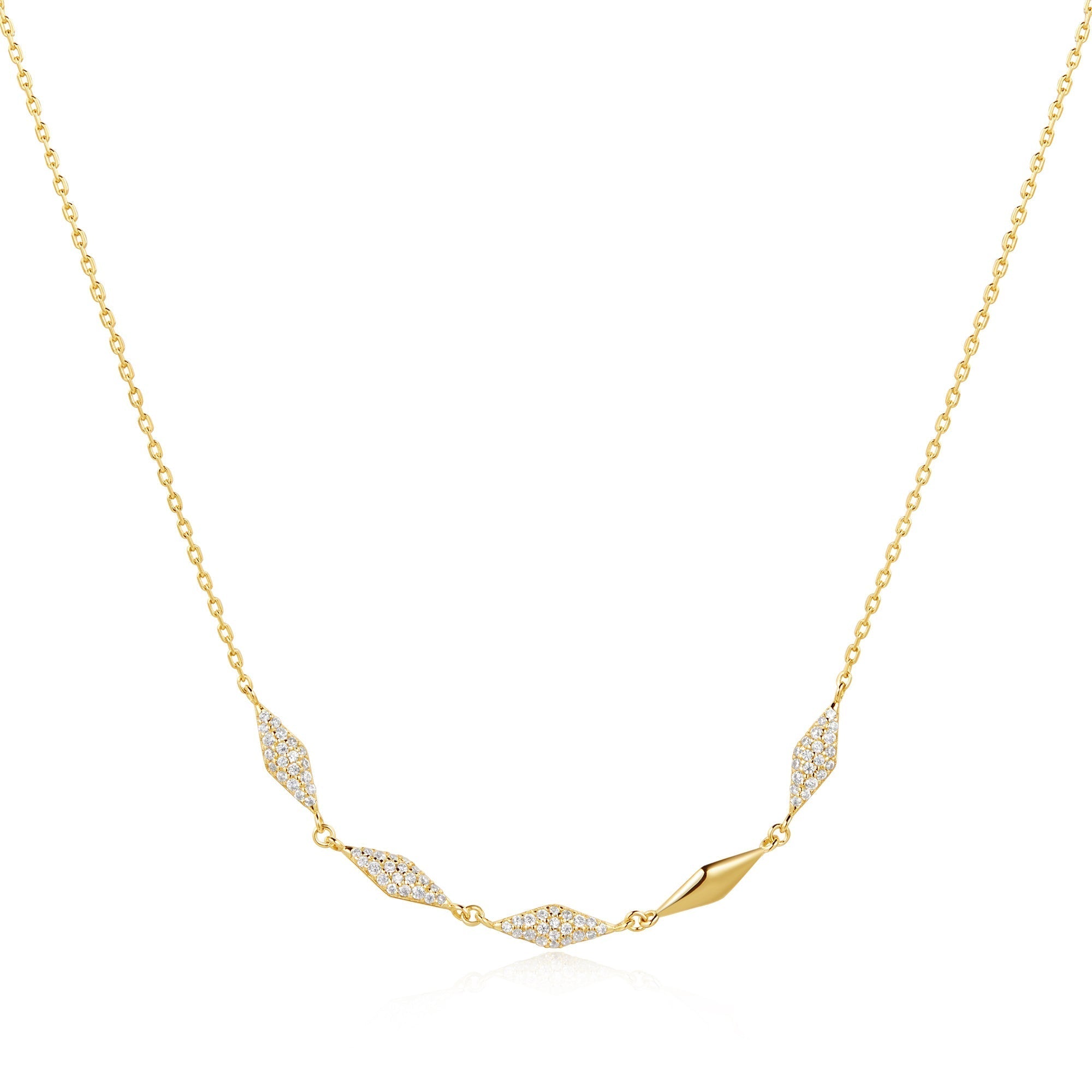 Ania Haie Gold Sparkle Necklace With Dazzling Cubic Zirconia Shine