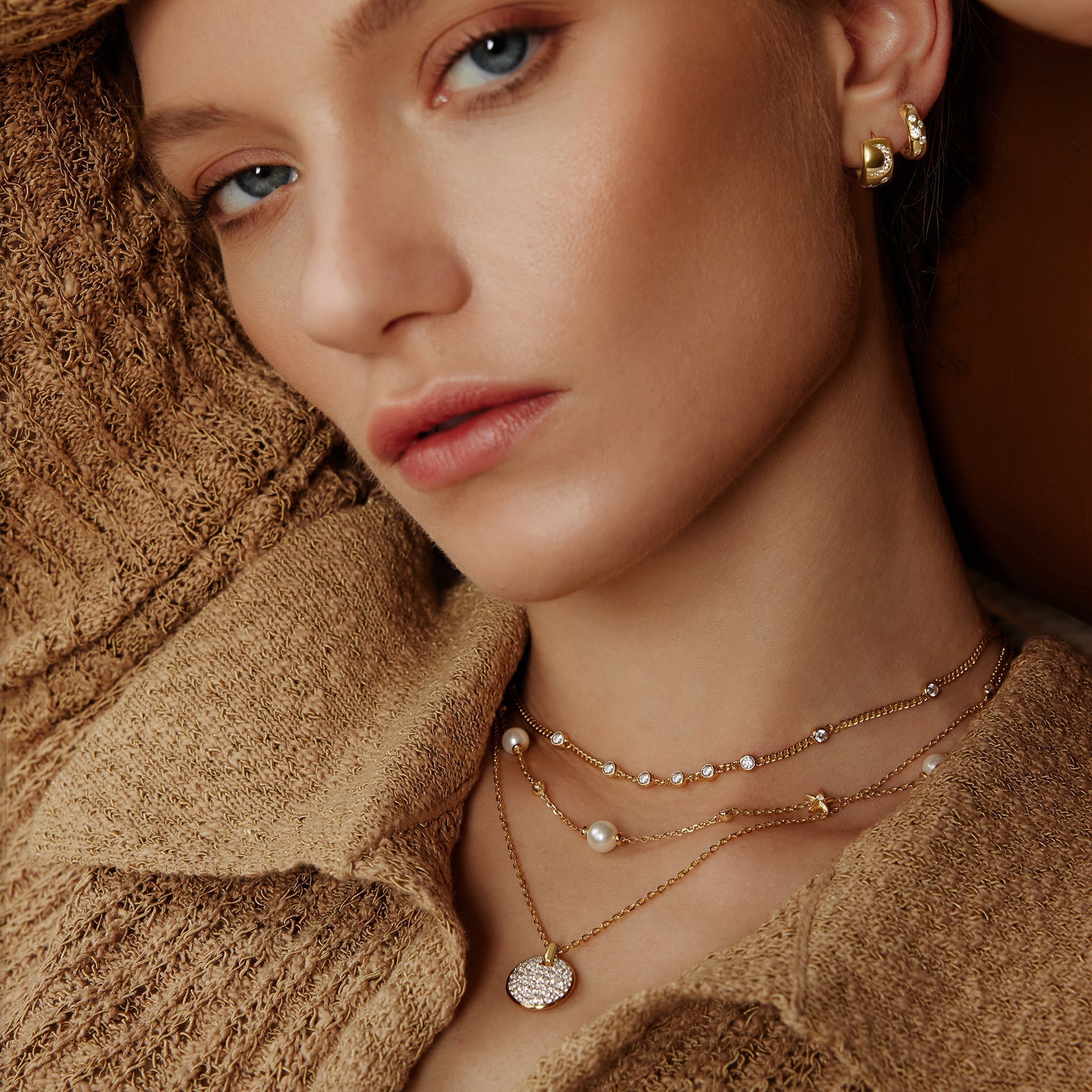 Gold Multi Station Necklace for Effortless Layering and Elegance