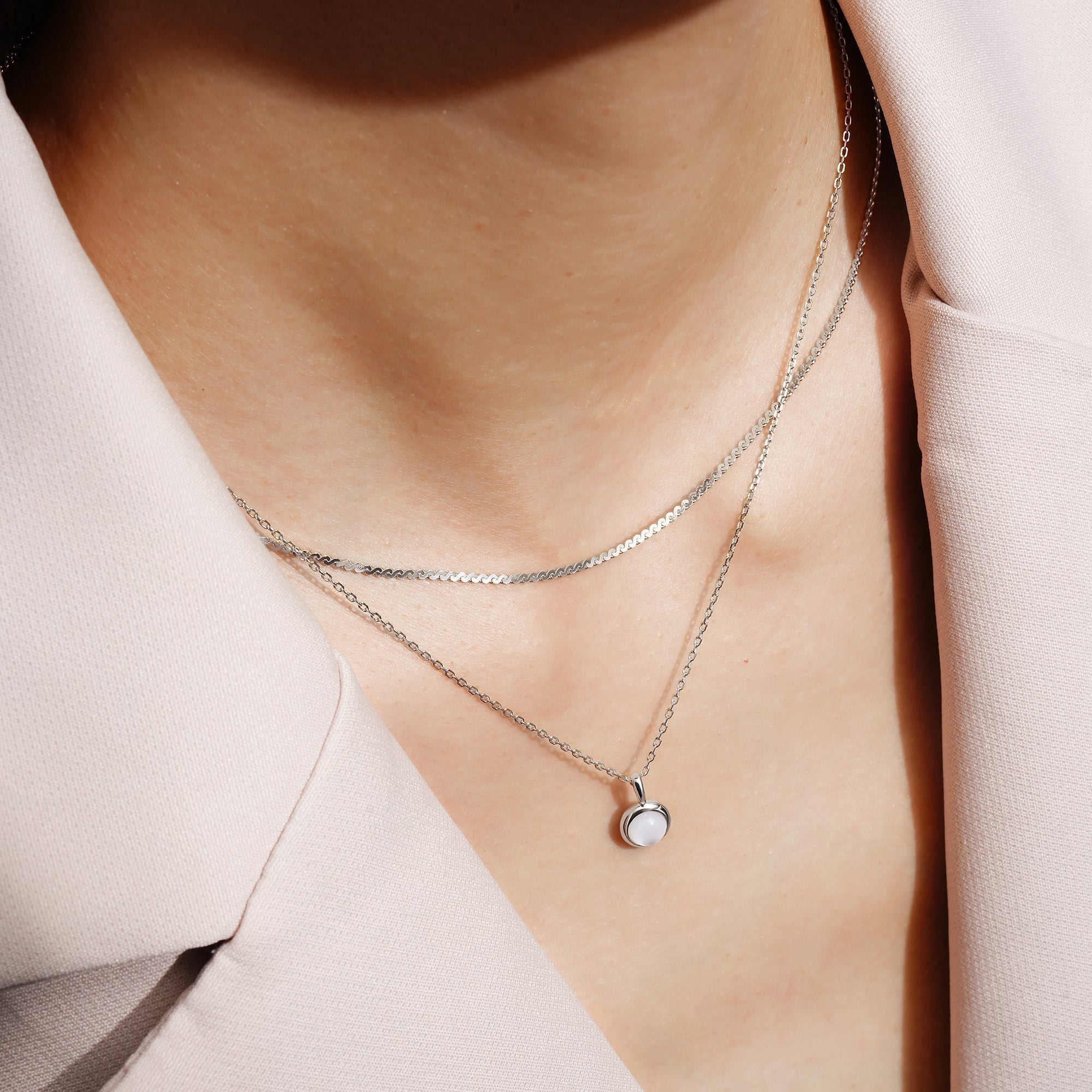 Ania Haie Silver Necklace Mother of Pearl Pendant Trendy Gift