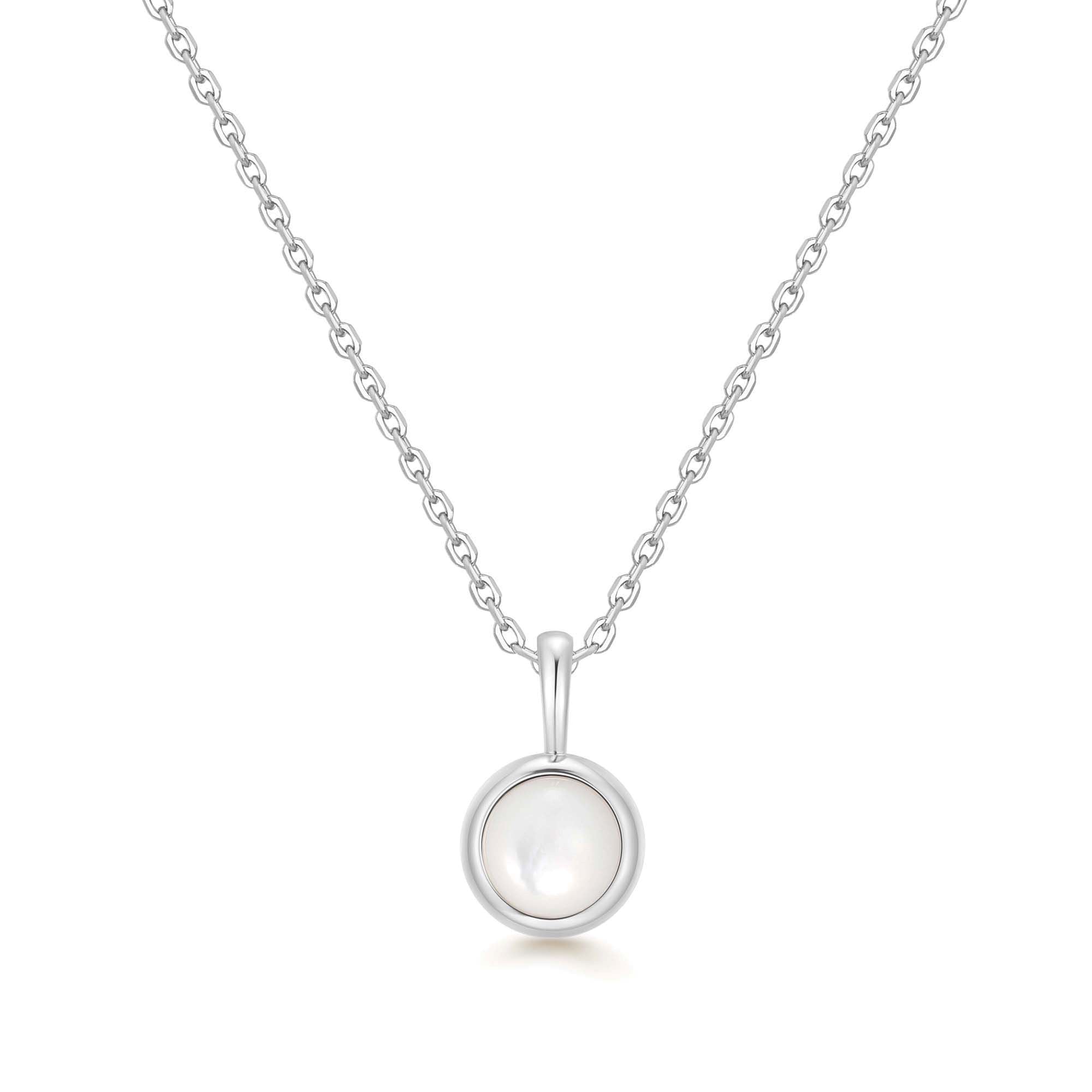 Ania Haie Silver Necklace Mother of Pearl Pendant Trendy Gift
