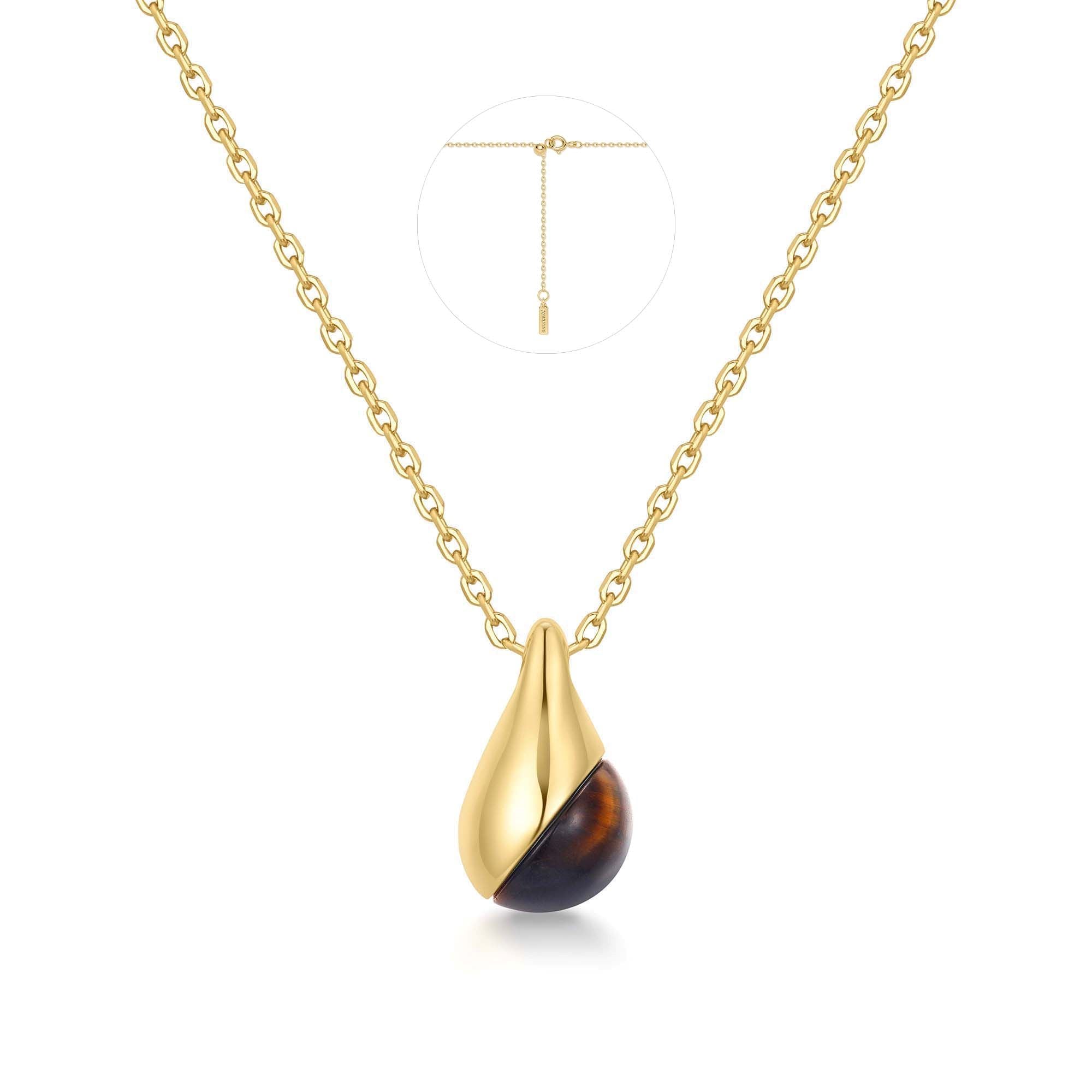 Ania Haie Gold Tiger Eye Pendant Necklace Modern Trendy Jewelry