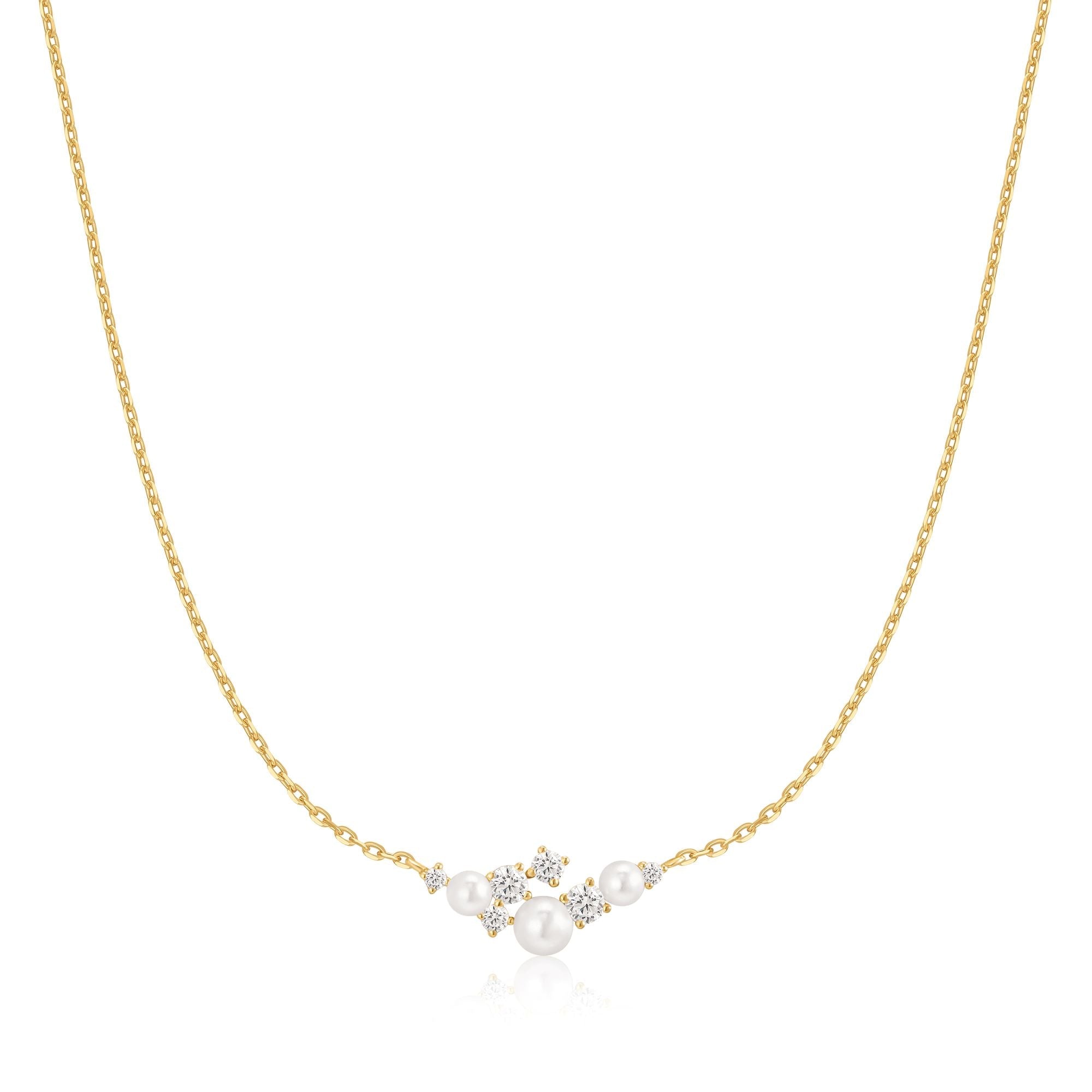 Ania Haie Gold Shell Pearl Cluster Necklace