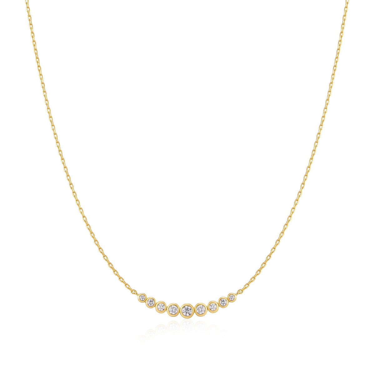 Ania Haie Gold Graduated Bezel-Set Necklace