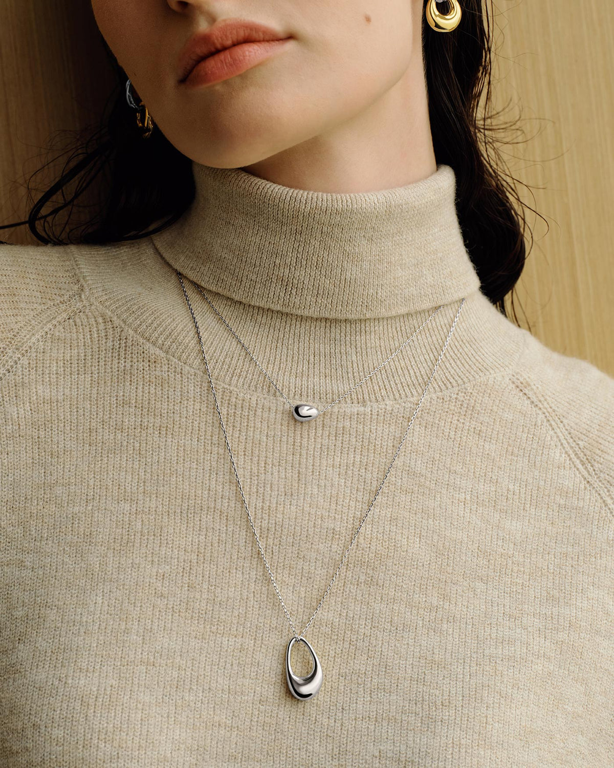 Ania Haie Silver Organic Dome Pebble Necklace N076-01H N076-01H view 2