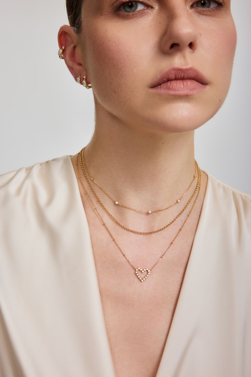 Ania Haie Gold Bezel-Set Round Open Heart Necklace N076-07G N076-07G view 2