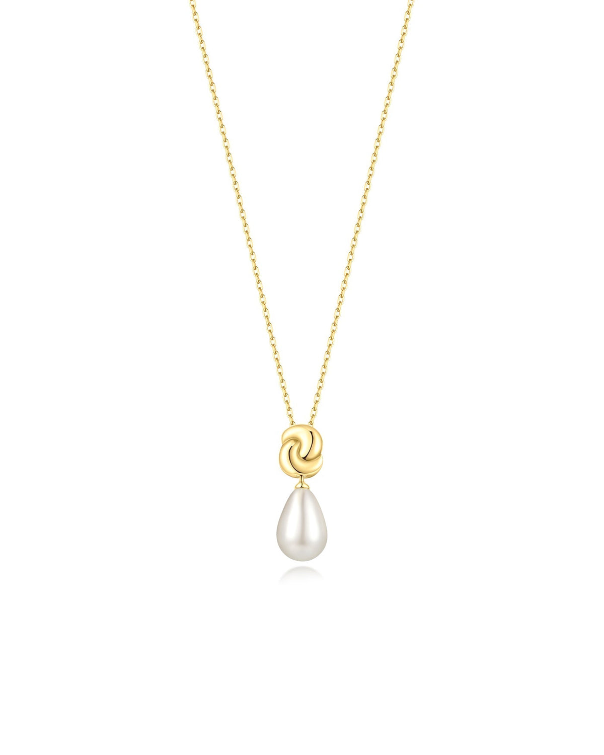 Ania Haie Gold Twist & Shell Pearl Necklace N077-03G N077-03G front packshot
