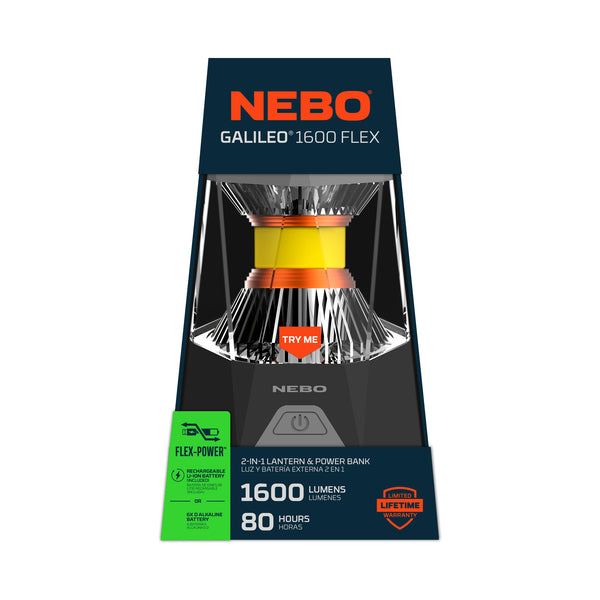 NEBO Galileo 1600 Lumen Lantern with USB Power Bank Model 89827