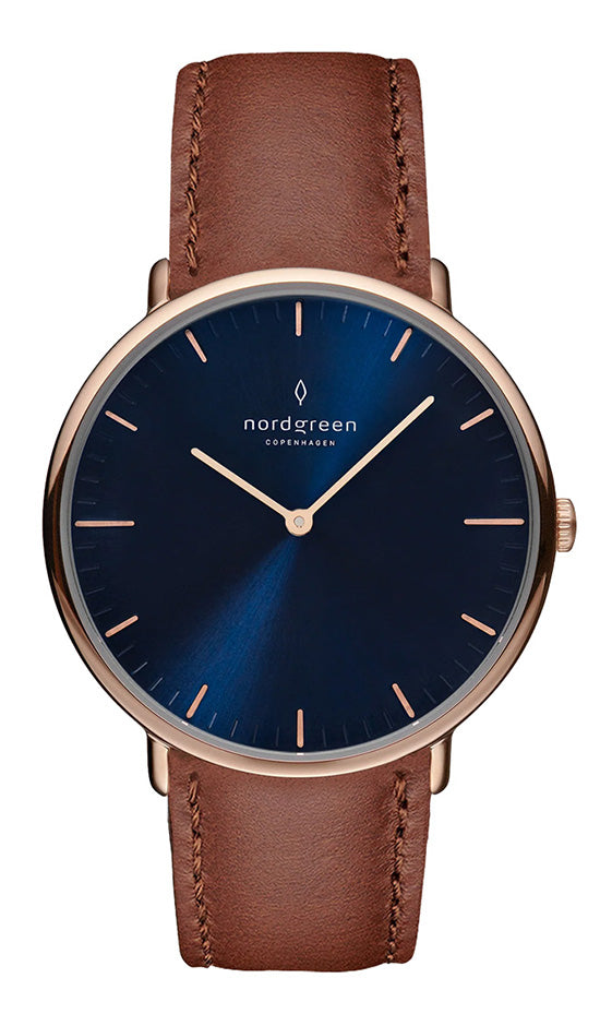 Nordgreen Native 40mm Brown Leather Strap Watch