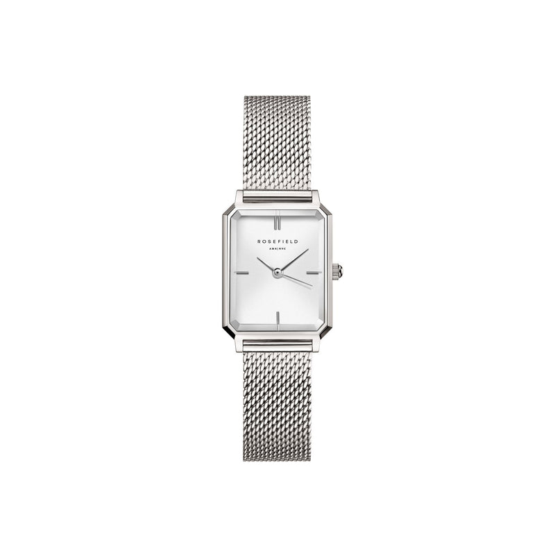 Rosefield The Octagon XS Mesh White Silver Watch OWSMS-O74