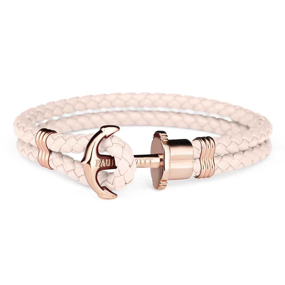 Paul Hewitt Phrep Leather Rose Gold / Pink Rose Bracelet - XS