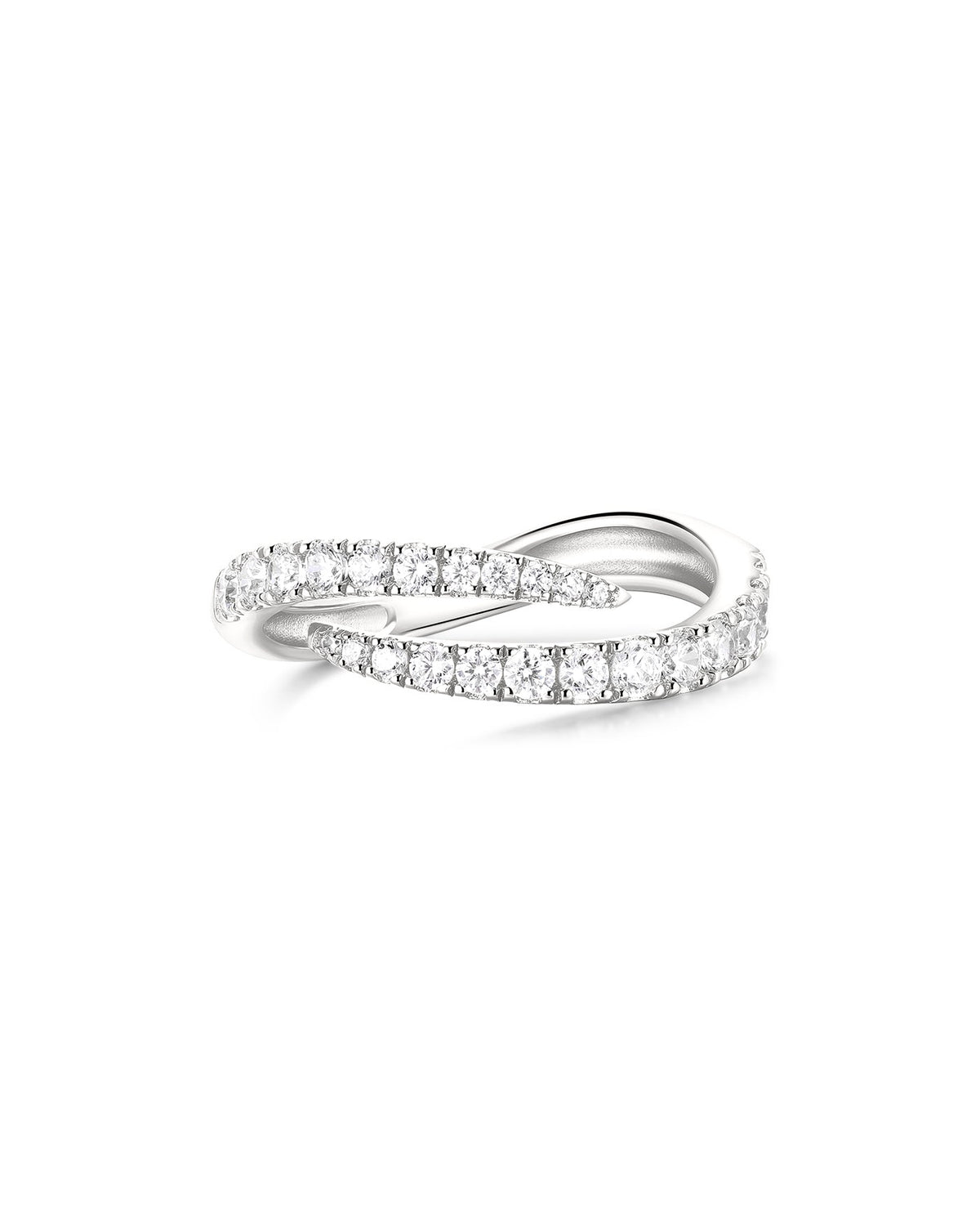 Ania Haie Silver Spiral Pave Adjustable Ring