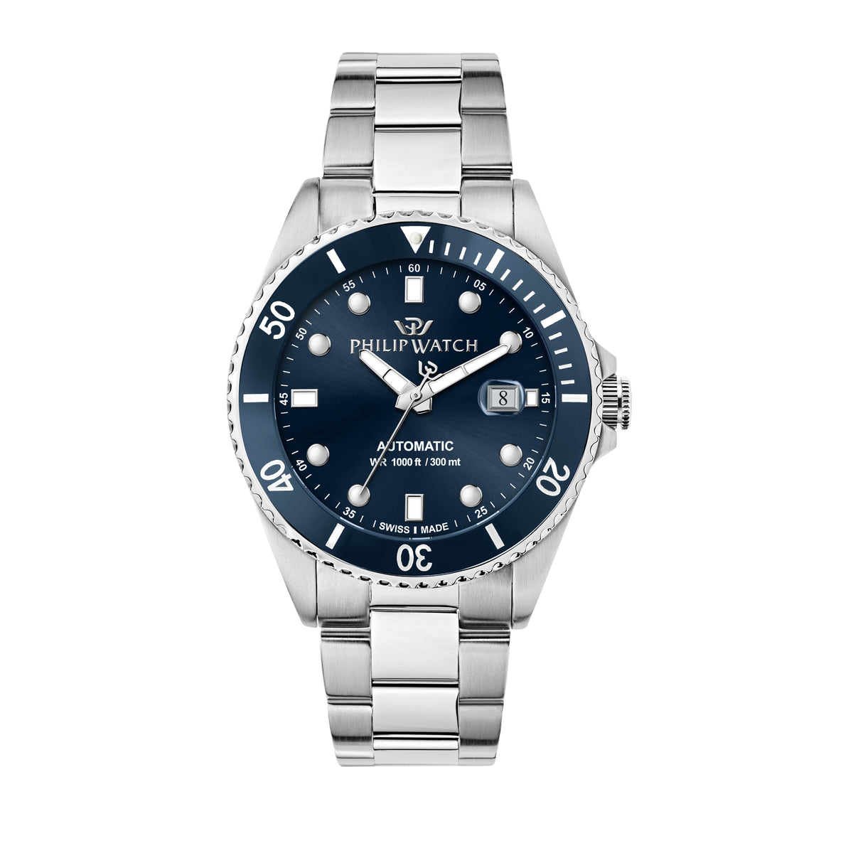 Philip Caribe Swiss Made Diving Automatic Blue Watch