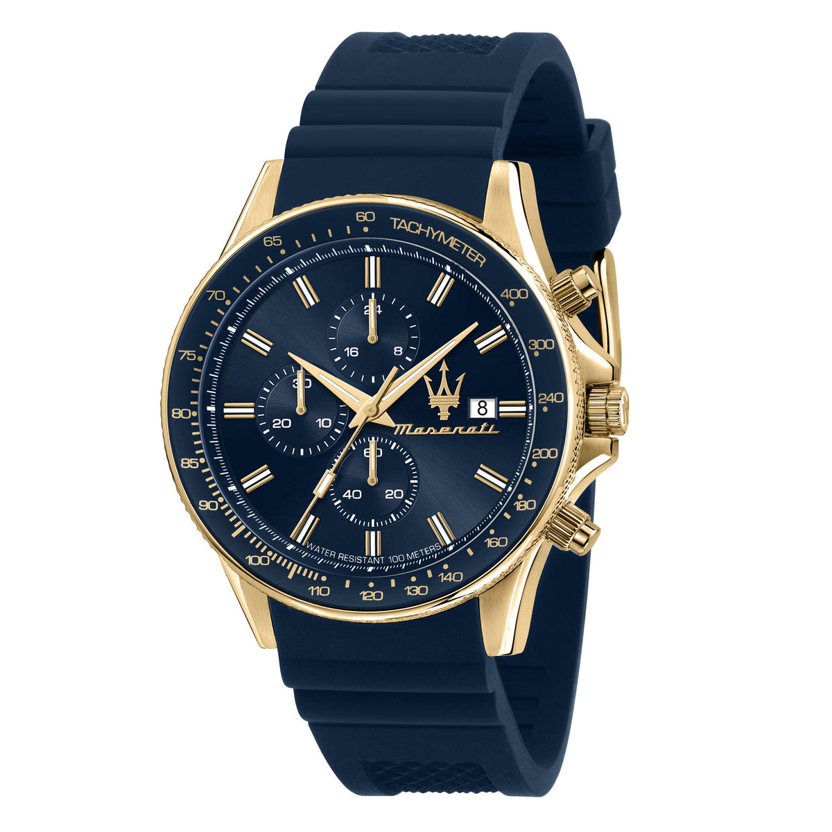 Maserati Sfida 44mm Blue Gold Chronograph Watch