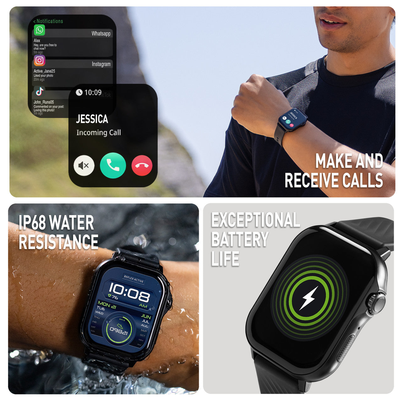 Reflex Active Venture XL Black Strap Watch