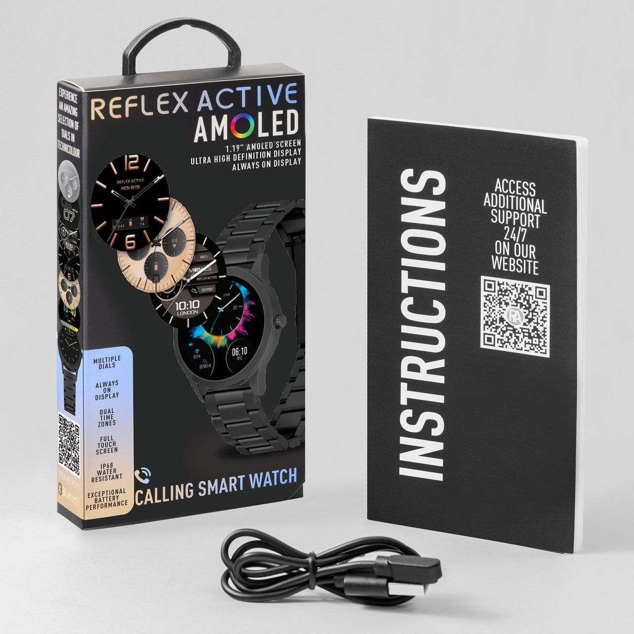 Reflex Active Series 31 Full Black AMOLED Link Strap