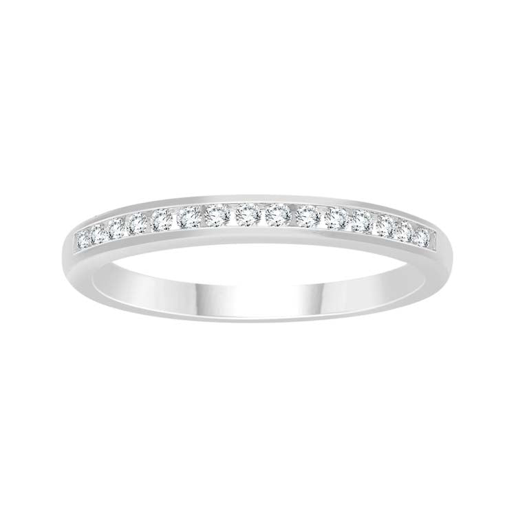 0.15ct Diamond Channel Set Band in 9K White Gold