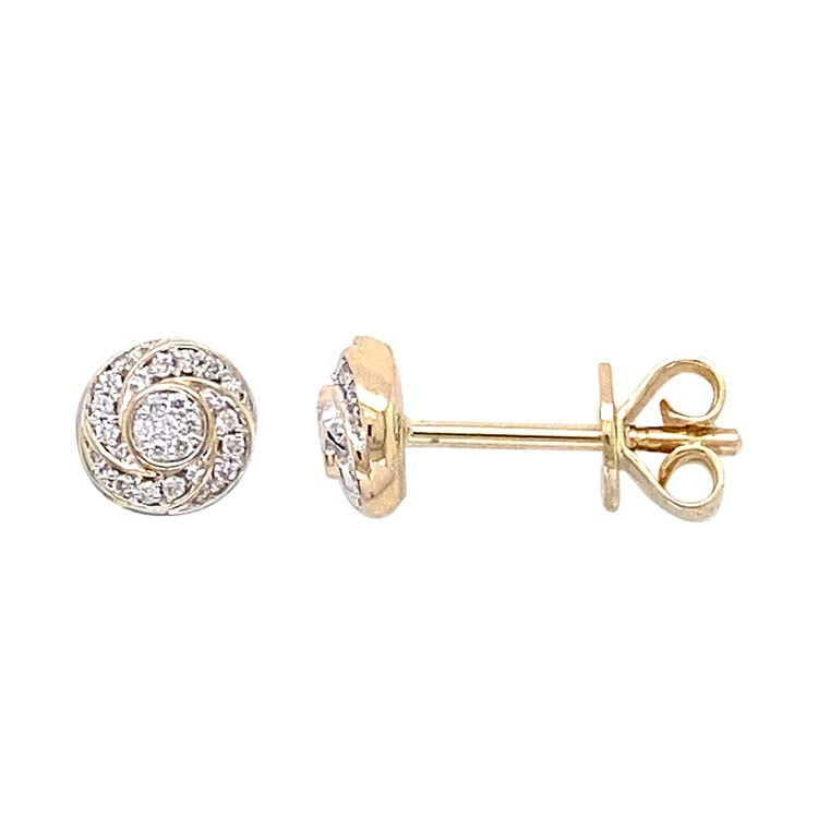 Diamond Earrings with 0.07ct Diamond in 9K Yellow Gold