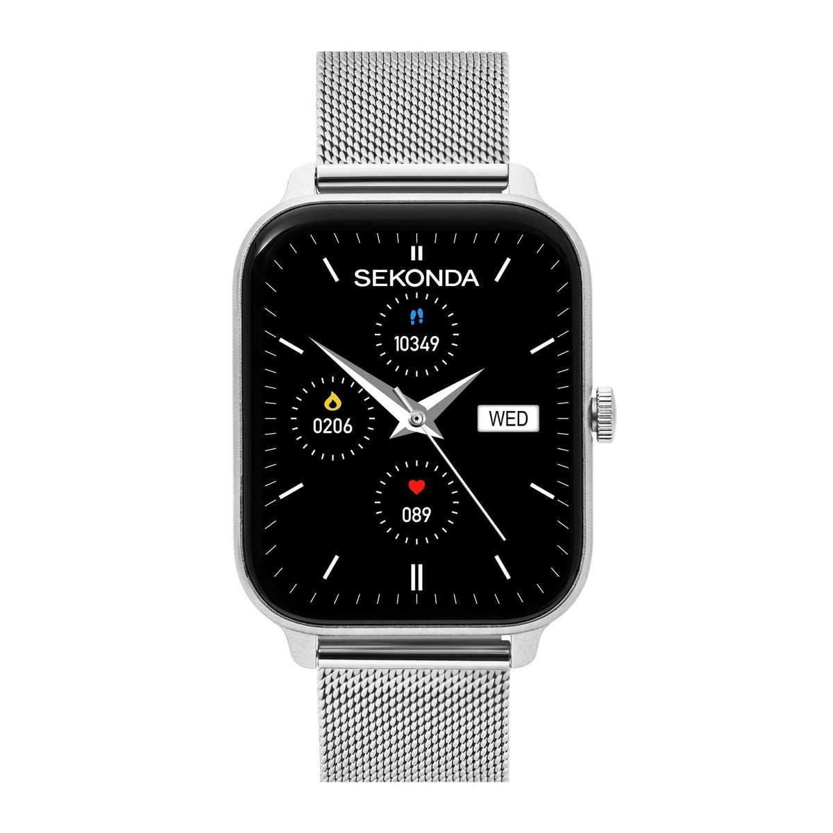 Sekonda Smart Motion Black Dial Silver Steel Unisex Watch SK30365 front packshot