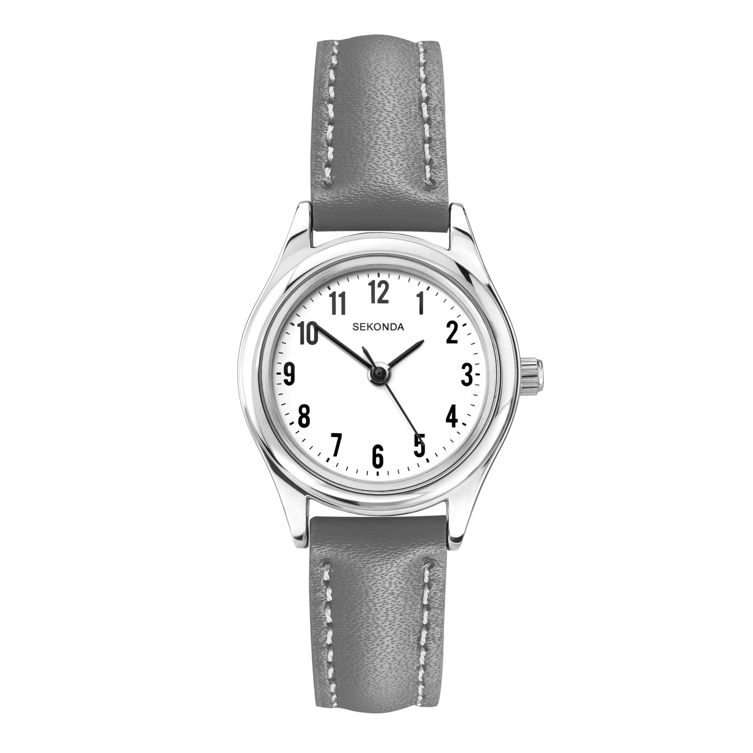Sekonda Womens Grey Leather Watch White Dial 25mm Elegant Gift