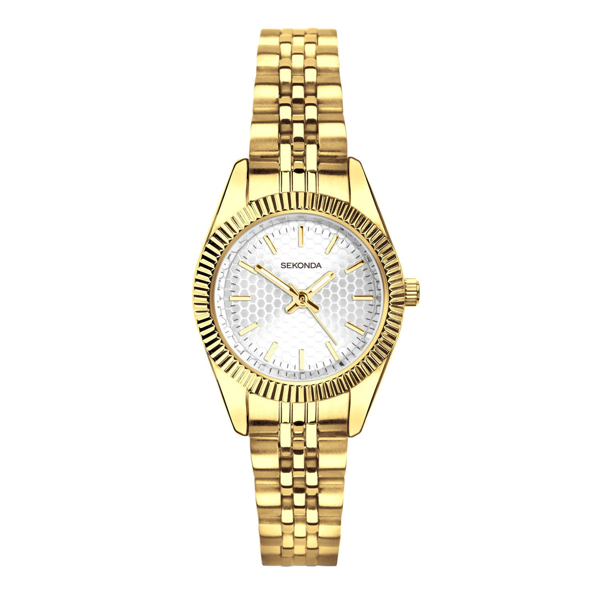 Sekonda Francis Silver White Dial 26mm Womens Watch Gold SK40729