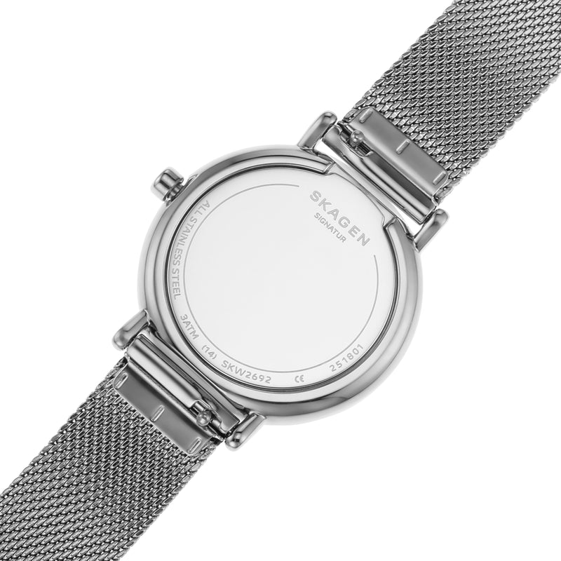 Skagen Signatur Women's White Dial Silver Bracelet Watch - SKW2692