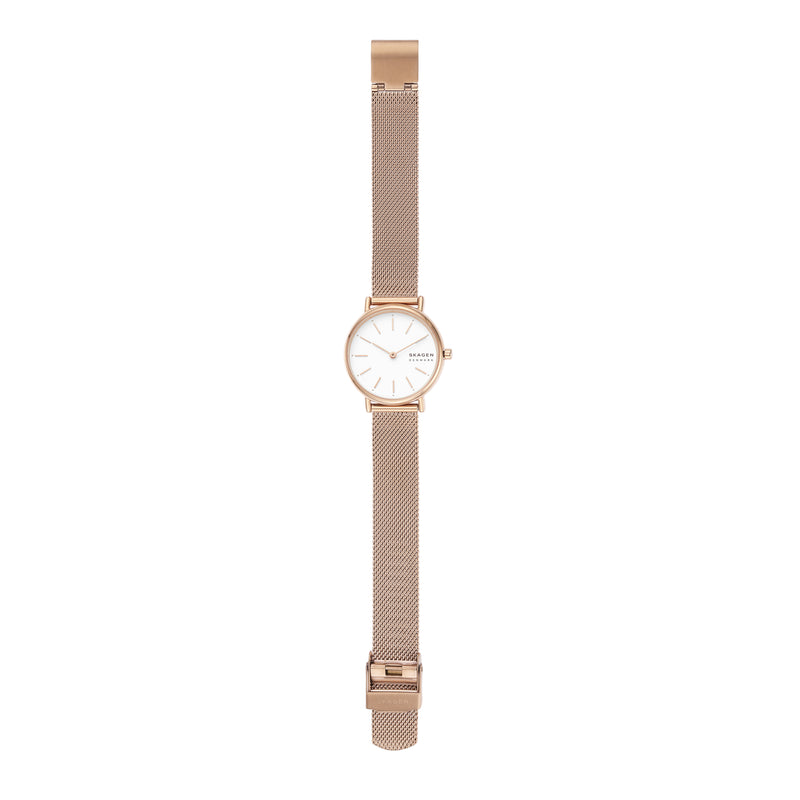 Skagen Signatur Women's Slim White Dial & Rose Gold Bracelet Watch SKW2694