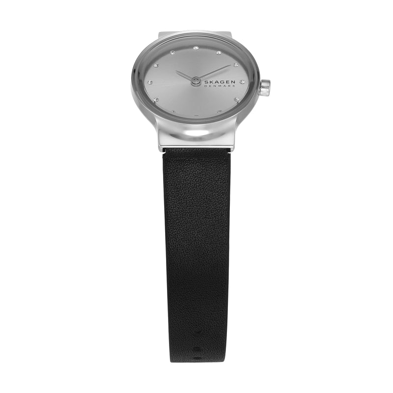 Skagen Freja Lille Elegant Black Leather Minimalist Watch SKW3119