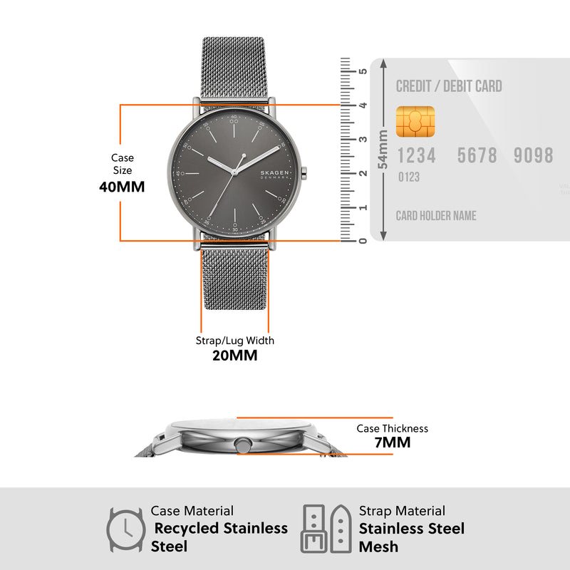 Skagen Signatur Sustainable Gray Steel Mesh Watch SKW6577