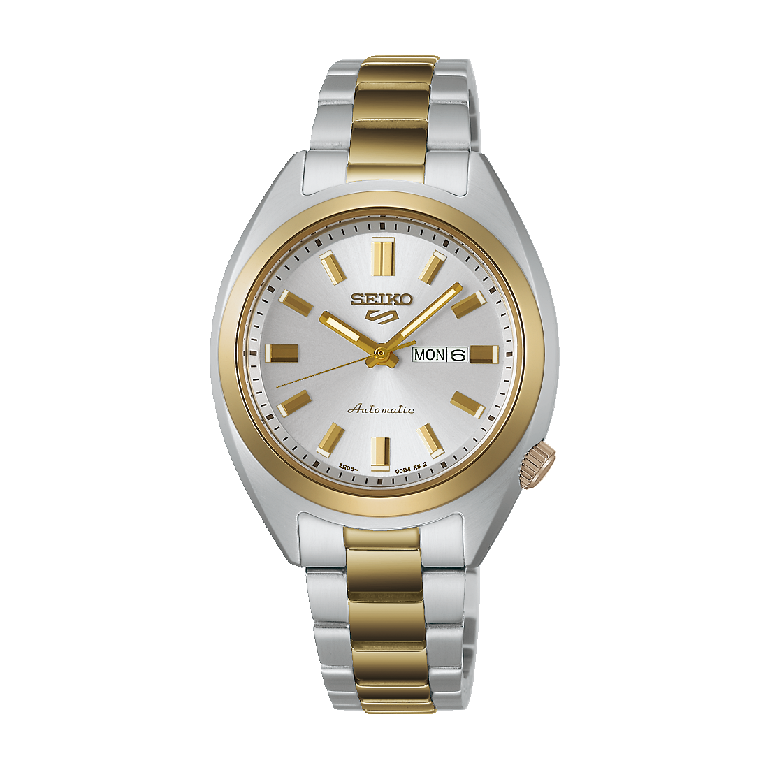 Seiko Automatic Silver Dial Two Toned Sports Stainless Steel Women's Watch SRE024K