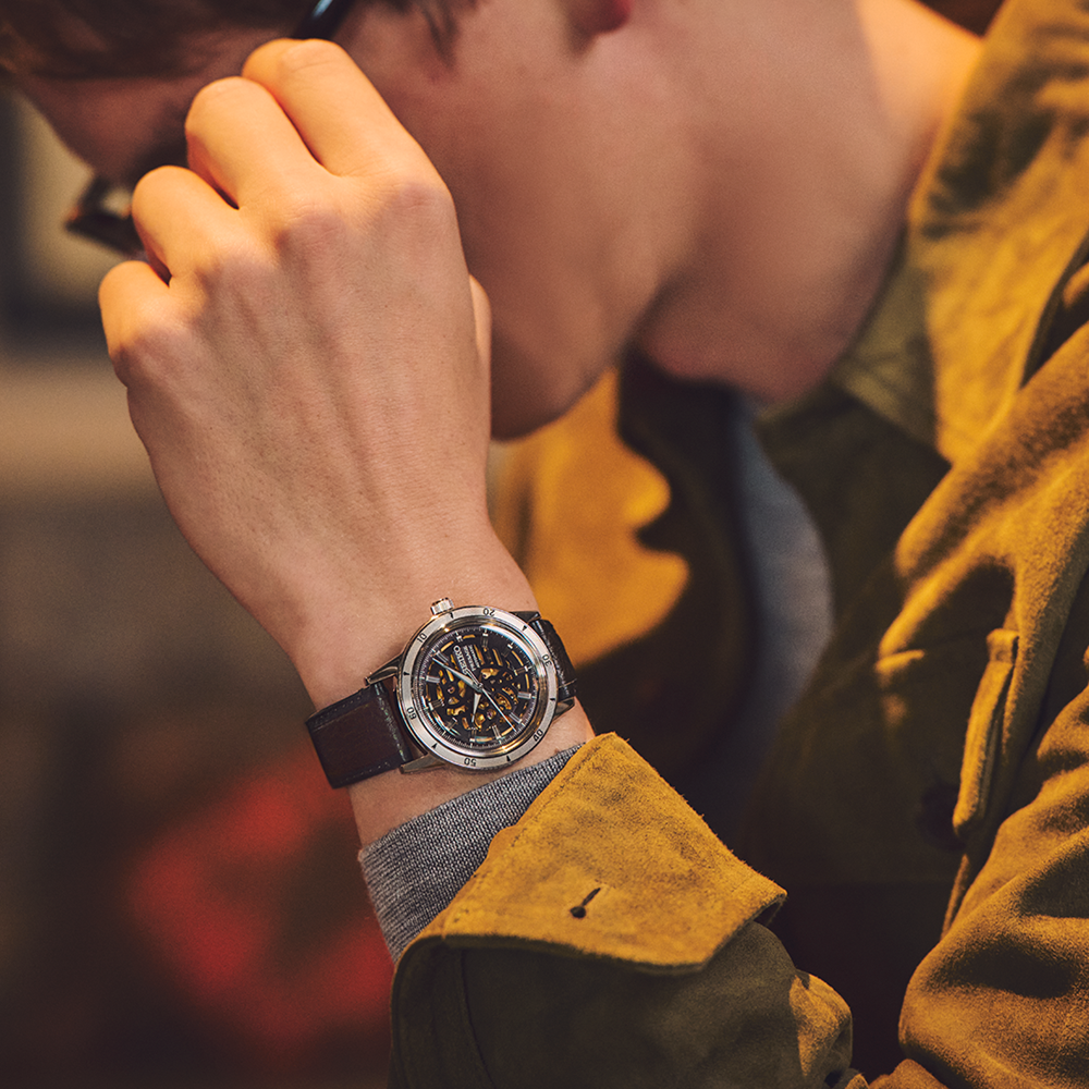 Seiko Presage 60s Style Automatic Brown Leather Band Mens Watch SSA461J