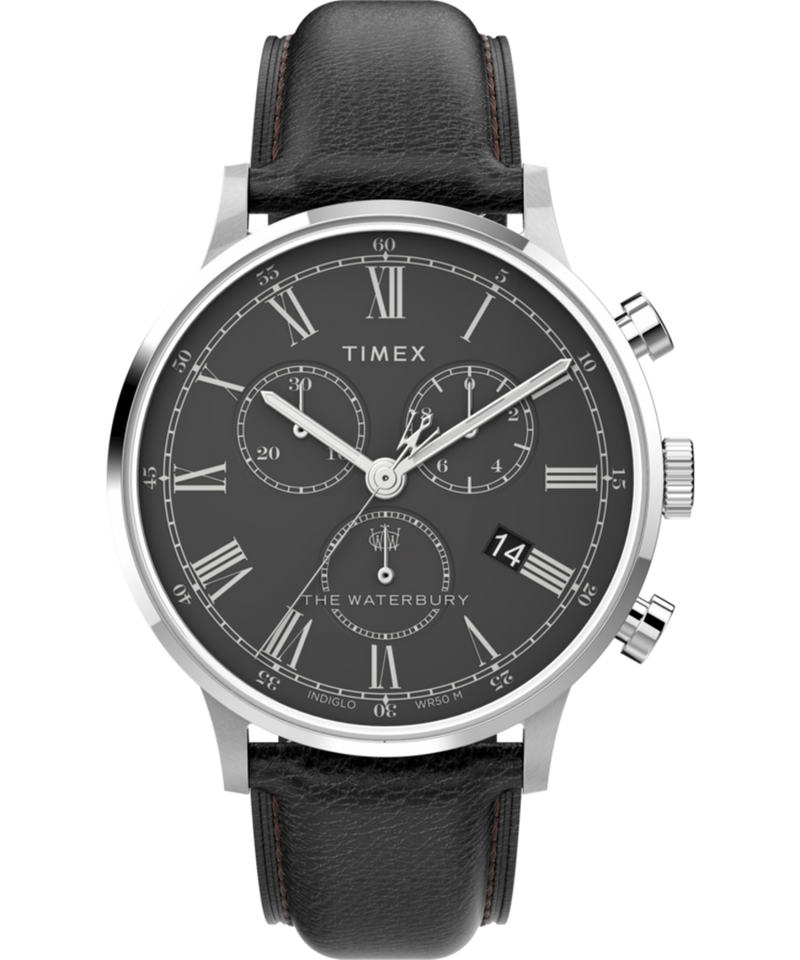 Timex Waterbury Classic Chronograph 40mm Leather Strap Men's Watch TW2U88300