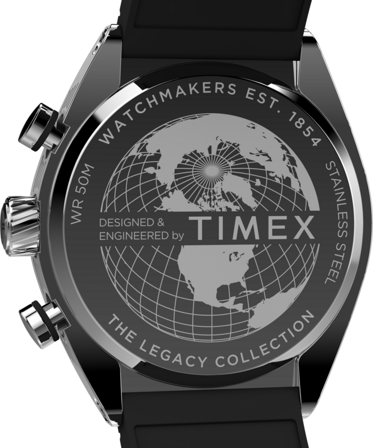 Timex Legacy Tonneau Chronograph 42mm Rubber Strap Watch TW2W64500