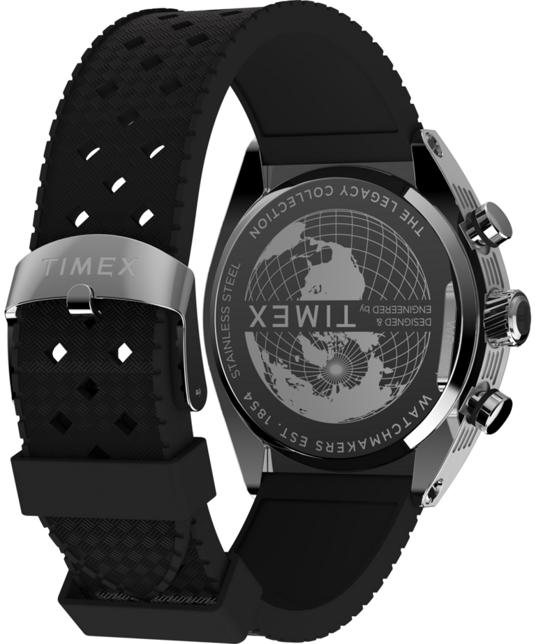 Timex Legacy Tonneau Chronograph 42mm Rubber Strap Watch TW2W64500