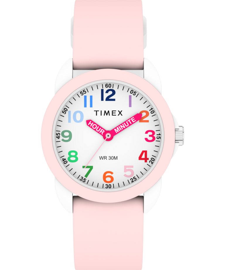 Timex Time Machines Pink and White Silicone Strap Kids Watch TW2W92000